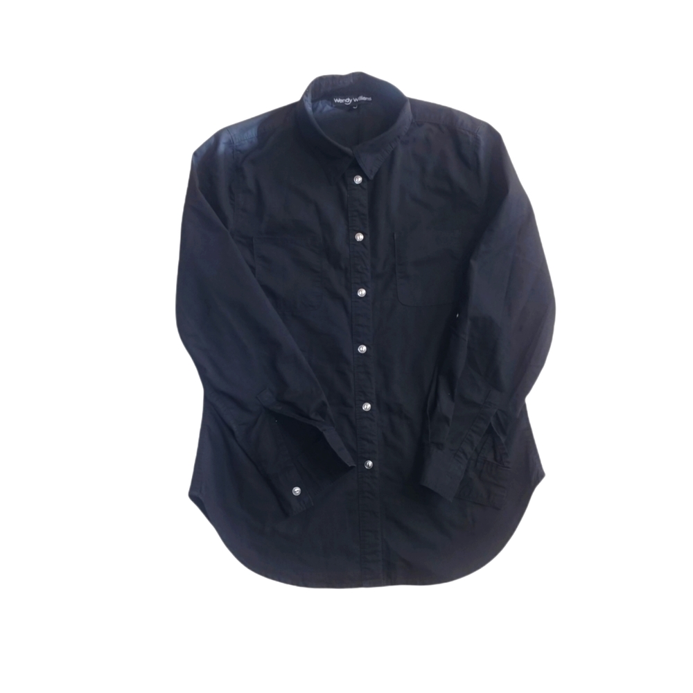 Black long sleeve shirt. Size S. Adjustable sleeves.
